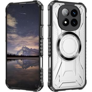 SJZG-Coque Pour Xiaomi Redmi Note 14 Pro 5G 4G/Note 14 Pro+/Poco X7 Compatible Avec La Charge Sans Fil Magsafe, &Eacute;tui Arri&egrave;re Textur&eacute;e Transparente, Housse Silicone Tpu Tr&egrave;s Mince Antichoc. Noir - Neuf