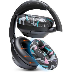 KALANKA-SweatZ XM3 u2013 Housses de Protection brevet&eacute;es pour &eacute;couteurs Sony WH1000XM3 par | Cache-Oreilles en Silicone pour &eacute;couteurs Sony WH-1000XM3 | 90's Black - Neuf