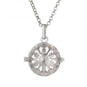 Collier Pendentif En Forme De Cage D'aromatherapie Pour Femme Avec Chaine D'extension Decorative (Argent) - Neuf