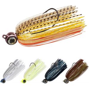 Kyaoayo-Truscned Titanium Weed Guard Swim Jig Avec Bkk Hameçon, Enduit De Téflon Ultra Lisse, Tête De Plomb De Natation À Jupe, Gabarits De Basse Attachés En Fil Inoxydable Anti-Relâchement Leurre De - Neuf