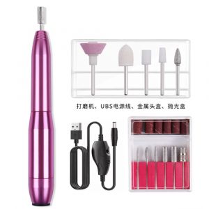 Lime À Ongles Électrique Usb 20 000 Tr/Min, Kit De Manucure Et De Pédicure Portable Pour Salon Et Maison, Rose Rouge - Neuf