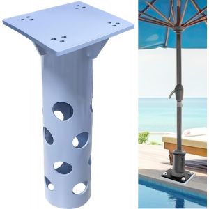 Ulteronixshop-Pied De Parasol - Douille De Sol Pour Parasol - Plaque De Base Universelle Pour Parasol D&eacute;port&eacute; - Ancrage Au Sol En Acier Inoxydable Avec Plaque De Base &Agrave; Encastrer Dans Le B&eacute;ton - Neuf