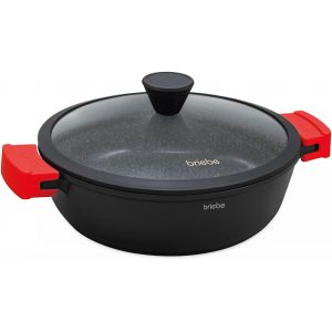 Subzonal-Black Titanium Faitout Basse Induction Antiadh&eacute;sif Titane, Casserole 30cm, Fonte D'aluminium, Rev&ecirc;tement Sans Pfoa, Couvercle En Verre, Poign&eacute;es Silicone, Vitroc&eacute;ramique, Gaz, Four - Neuf
