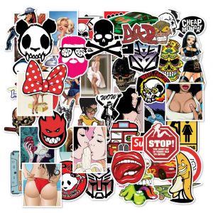 Lot De 100 Autocollants Geek En Vinyle Imperméable Pour Skateboard, Ordinateur Portable, Valise, Voyage, Moto, Voiture, Vélo - Neuf