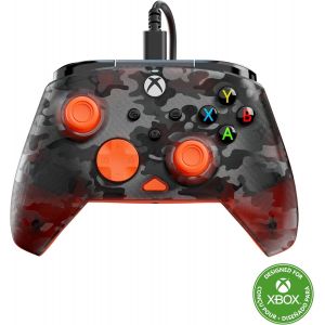 Rematch Core Ghost Camo Noir/Orange - Manette De Jeu Filaire - Licence Xbox Series Xs, Xbox One Et Pc - Touches Audio, Moteurs De Vibration Et Gâchettes D'impulsion, Câble De 3 M - Neuf