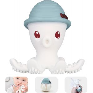 Jouets De Dentition Pour Bébés De 6 À 18 Mois, Jouet À Mâcher Amusant Pour Les Enfants, Jouets De Dentition En Silicone Pieuvre, Facile À Tenir, Cadeau Pour Nouveau-Né, Vert De Fer - Neuf