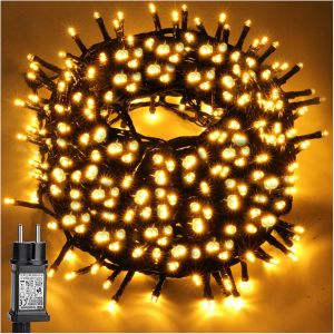 JGD-Guirlande Lumineuse, 33M 300 LED Guirlande Lumineuse pour Sapin, 8 Modes & Minuteur, IP44 &Eacute;tanche Lumi&egrave;res de No&euml;l pour Int&eacute;rieur, Ext&eacute;rieur, No&euml;l, Fete, Jardin, Balcon (Blanc Chaud) - Neuf