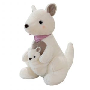 Peluche kangourou pour fille, jouet mignon pour dormir, d&eacute;coration de la maison-Blanc - Neuf