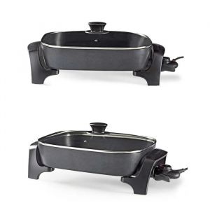 LIVOO Po&ecirc;le &eacute;lectrique / Mijoteuse 40 cm 2200 W &iquest; Rev&ecirc;tement antiadh&eacute;sif, couvercle en verre tremp&eacute; - Neuf