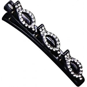 3pcs Pince À Cheveux Avec Fleur De Cristal, Bandes De Cheveux En Tissu Satiné Tressé, Pinces À Cheveux Strass Pour Cheveux Épais - Neuf