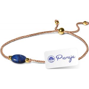 Eryi-Bracelet De Pierres Précieuses Dames | Avec Perles En Acier Inoxydable Plaqué Or Véritable 18k | Fait Main | Bracelet Porte-Bonheur Dames | Encourageant - Neuf