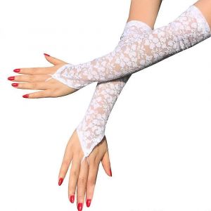 Mitaines En Dentelle Gants Pour Femmes Long De Coude Longueur De Cosplay Accessoires, Vintage, Années 20 De Style, En Noir Et Blanc Disponible - Neuf