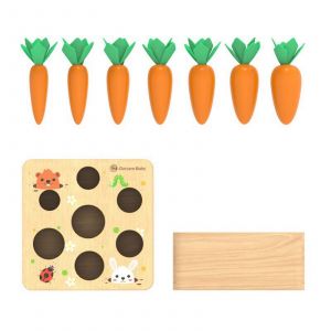 Jeu d'association r&eacute;colte de carottes, jouet &eacute;ducatif, puzzle en bois, plante r&eacute;aliste, ensemble de jeu pour tout-petits d'&acirc;ge pr&eacute;scolaire 2 3-UN - Neuf