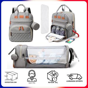 Sac &Agrave; Langer B&eacute;b&eacute; Sac &Agrave; Dos Pour Change Lit Appoint Int&eacute;gr&eacute; Portable Port Usb - Neuf