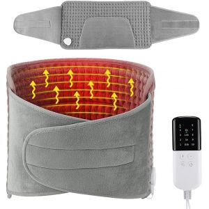 Ceinture Chauffante Lombaire, 125*30cm Coussin Chauffant &Eacute;lectrique Pour Le Dos, Ceinture Lombaire Chauffante Avec Poche, Ceinturechauffante &Eacute;lectrique, 10 Temp&eacute;rature, 4 R&eacute;glages De Minuterie - Neuf