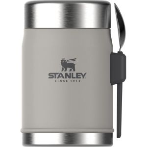 KGABERY-Classic Legendary Food Jar 0.4L Avec Cuillére-Fourchette-Thermos Alimentaire Chaud A 7H-Lunch Box Isotherme-Lavable Au Lave-Vaisselle-Acier Inoxydable-Sans Bpa-Ash - Neuf