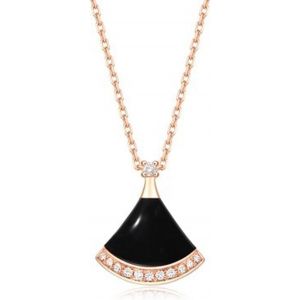 Kal-Collier En Forme De Secteur Pendentif Argent 925 Zircon Pour Femmes Et Filles Chaîne Bijoux Élégantes Mode Mariage Soirée - Neuf