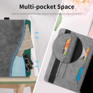 Étui Coque Pour Ipad Air 13 Pouces M2 2024/Pro 12,9 Pouces 2018 - Étui Housse De Protection Cuir Pu Avec Fonction Support/Portefeuille Coque Tablette Ipad Air 13 (Gris Foncé) - Neuf