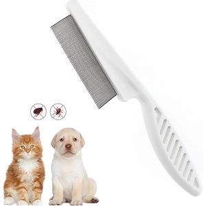 Jgd-Peigne &Agrave; Puces Pour Chiens, Chats, Peigne &Agrave; Poils De Chien, Outil De Toilettage Pour Enlever Les Taches De Larmes, Puces, Pellicules, Poux - Neuf
