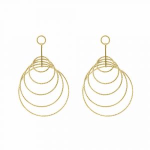Boucles D Oreilles Argent Doré Diamanté Stella - Neuf
