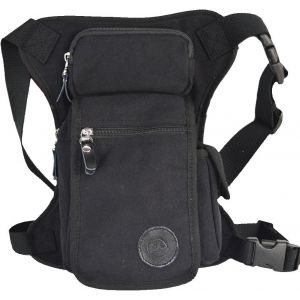 ERYI-Sac De Jambe Homme Toile Taille Pack En Plein Air Voyage Cuisse Sac Pour Hommes Femmes Tactique Militaire Moto Vélo Multi-Poches Drop Leg Sacs Pochette Packs, Noir - Neuf