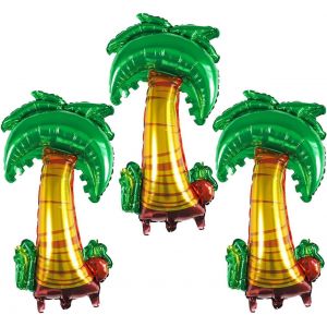 LETNERNY-Palmier Gonflable,3 Pcs Palmiers Gonflables Jouets,Ballons En Aluminium Hawaïen,Palmiers Gonflables,Hawaïenne Ballon Géants Décorations, Décoration Fête Hawaii, Décorations Pour De Summer Pl - Neuf