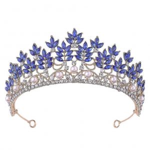Bleu Bandeaux Femmes Cristal Diadème Princesse Cristal Bandeau Rétro Mariée Diomand - Neuf