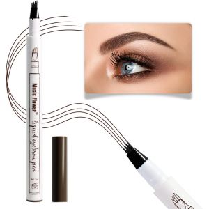 KALANKA-Crayon Sourcil, Crayon à Sourcils Liquide, Crayon Imperméable Sourcil avec pointe Micro-Fourche, longue durée, stylo Micro-Fourche à croquis fin, Châtaigne - Neuf