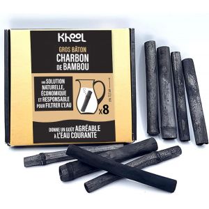 Tianyi-| Lot De 8 Gros Bâtons De Charbon De Bambou Purificateur D'eau | 1-2 Cm De Diamètre | 1 Baton = 1l | Purifie Et Améliore Le Goût À L`Eau Dans Une Bouteille, Carafe Ou Gourde - Neuf