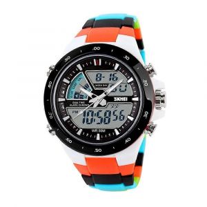 Montre De Sport Pour Hommes Led Numérique 50m Étanche Analogique Quartz Extérieur Militaire Double Fuseau Horaire Multifun - Neuf