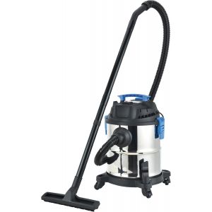 Bikain DIPL15L, Poussiere et Cendres-1200W Haute Puissance-Fonction Souffleur-15 litres-Aspirateur a Eau et Sec avec Roues-pour Tapisseries, Voiture, Sols et Extérieurs, Gris - Neuf