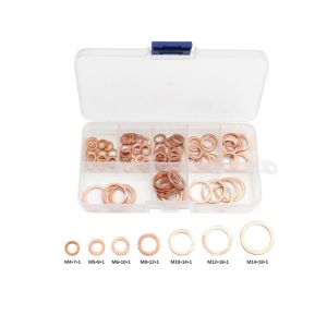 Kit de 100 rondelles de fixation en cuivre pour &eacute;crous, boulons et fixations M4-M14 - Neuf