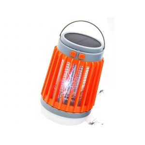 Lampe torche anti-moustiques solaire et USB - Orange - Neuf
