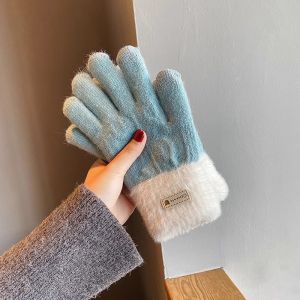 Gants De Laine Hiver Mode Touchscreen Chaleur Tricot Int&eacute;rieur Doubl&eacute; Pour V&eacute;lo &Eacute;lectrique &Eacute;tudiant Bleu Taille Unique &Eacute;lastique,Bleu - Neuf