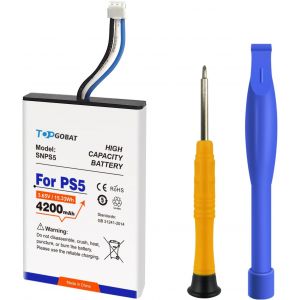 Batterie de rechange pour manette PS5, 4200 mAh, haute capacit&eacute;, compatible avec manette Playstation 5 CFI-ZCT1W, CFI-ZCT1B, CFI-ZCT1U, avec outil de r&eacute;paration - Neuf