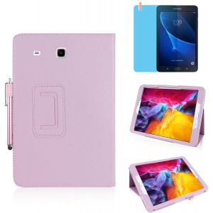 ELVORIX-Tablettes Coque pour Samsung Galaxy Tab A 7.0 inch 2016 (SM-T280 T285),Full De Protection Multi-Angle Debout Etui Cuir Housse avec Stylus Pen,Protecteur Film (Pink) - Neuf
