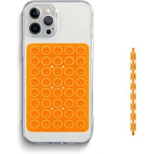 Support De Téléphone À Ventouse Double Face En Silicone,Accessoire En Silicone Pour Iphone Et Android,Support Mains Libres Pour Téléphone De Douche,Vidéos Et Selfies Tiktok (Orange,1 Pièce) - Neuf