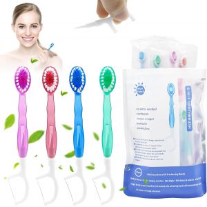 Lot De 12 Mini Brosses &Agrave; Dents 5 En 1 Avec Dentifrice Et Fil Dentaire &iquest; Lot De 12 Brosses &Agrave; Dents De Voyage Jetables Portables Pour Les Soins Bucco-Dentaires En D&eacute;placement (Colorful) - Neuf
