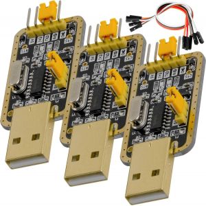 KALANKA-3X Adaptateur USB UART-TTL 3.3V 5V CH340G Module de Conversion d'interface et 20cm Jumper Cable, Compatible avec Arduino incluant Un E-Book! - Neuf