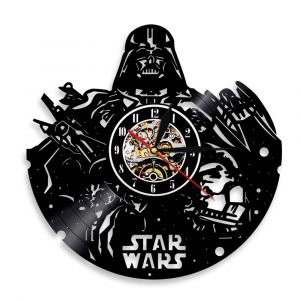 Horloge LED veilleuse vinyle horloge murale décor fête d'anniversaire décoration murale cadeau pour les amoureux de Star<br/>Wars/enfants/garçons/hommes - Neuf