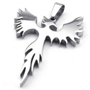 Bijoux Pendentif Phoenix En Acier Inoxydable Avec Chaîne De 50cm,Collier Pour Hommes Femmes,Argent - Neuf