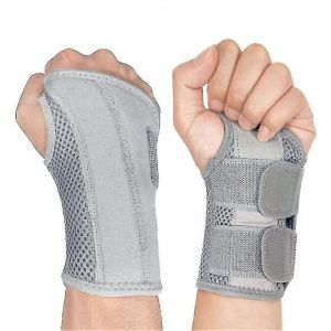 Attelle De Poignet Du Canal Carpien Pour La Tendinite Arthrite,Attelle De Poignet Respirante Attelle De Nuit Support De Nuit Bretelles Réglables-L-Droitiers-Gris - Neuf