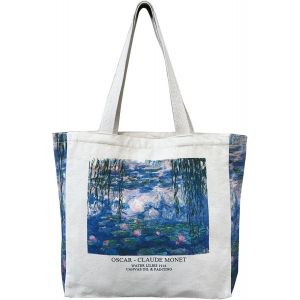 Sac en toile de jute imprimé vintage avec fermetures éclair-Grand sac à bandoulière-Sac fourre-tout en toile esthétique-Sacs en tissu pour femme-Uni-Travail - Neuf