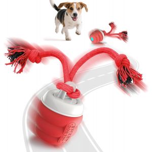 Sept-Jouet Pour Chien Interactif ¿ Balle Interactive Chiens, Jouet Pour Chiot Occupation, Balle Pour Chien Intelligent Rechargeable Jouets Pour Chiot Avec Ficelle (Rouge) - Neuf