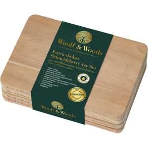 | Lot De 4 Planches &Agrave; D&eacute;couper | Extra &Eacute;paisses | Produit Naturel Pur | Planche En Bois D'acacia | N'ab&icirc;me Pas Les Lames | Non Trait&eacute;es | Planche De Service Et De Cuisine - Neuf