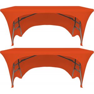 Ulteronixshop-Lot De 2 Nappes Ajustables En &Eacute;lasthanne De 1,8 M Pour Tables Rectangulaires Avec Dos Ouvert, Nappe Rectangulaire &Eacute;lastique Lavable Pour Banquets, Mariages - Neuf