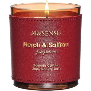 Bougie Parfum&eacute;es Fleur D`Oranger Et Safran-Bougie en cire de soja v&eacute;g&eacute;talienne,parfum&eacute;e naturelle,non toxique,Parfum &Eacute;pic&eacute;/Floral pour Salon,Cadeau Homme ou Cadeau Luxe - Neuf