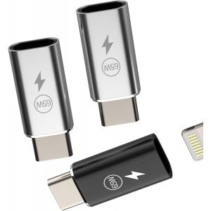 Thef-65w Adaptateur Usb C Mâle Vers Lightning Femelle (Lot De 3) Pour Iphone 16 15 Pro Pour Apple Pour Ipad Compatible Avec Samsung Câble De Charge Rapide Connecteur Type C Prise Accessoire Jack Char - Neuf