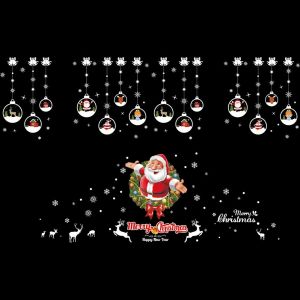 Hjlian Autocollants Muraux Joyeux Noel Pour Vitrine, Decoration De Fenetre - Neuf