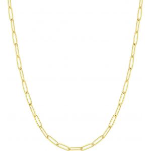 Kal-Cha&icirc;ne Trombone Collier Femme En Acier Inoxydable/Plaqu&eacute; Or, Chaine Fine Maille Pour Pendentif Argent/Or/Noir/Or Rose Large 1.8mm/3mm - Longueur De 35cm &Agrave; 60cm Avec Bo&icirc;te - Neuf